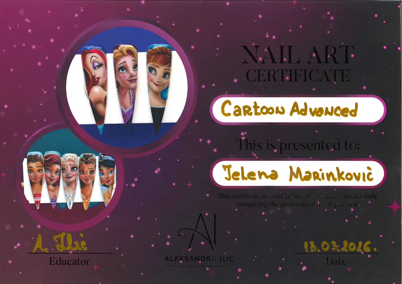 Cartoon Advanced — Nail Art Sertifikat