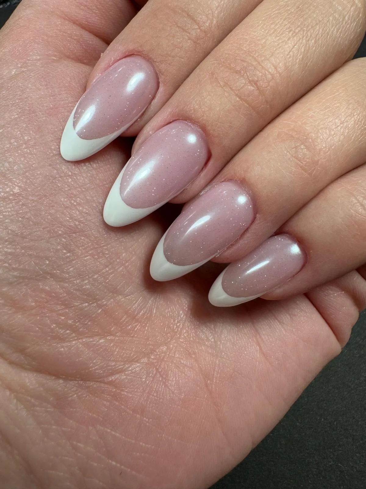 Roze Glitter French